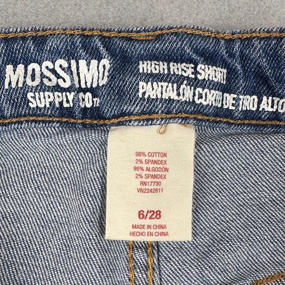 Mossimo Supply Co Jean Shorts Womens 6 High Rise Distressed Frayed Hem Denim - Picture 3 of 11